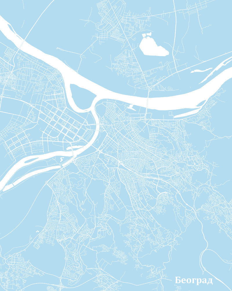 Belgrade City Street Map Print Custom Map Poster - OnTrendAndFab