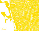 Berkeley City Street Map Print Feature Wall Art Poster