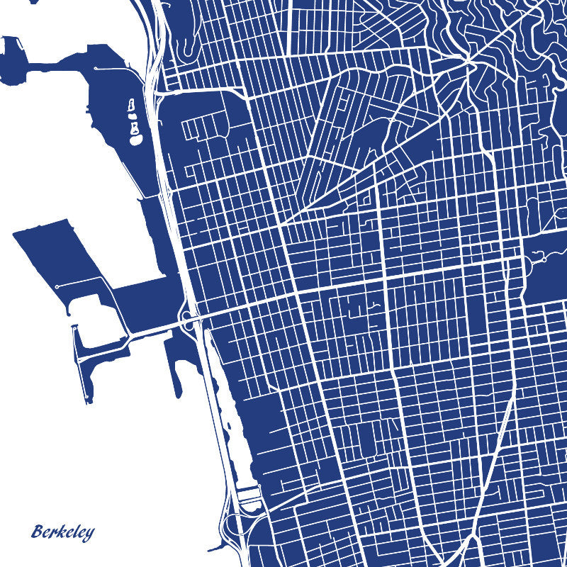 Berkeley, California City Street Map Print Custom Wall Map