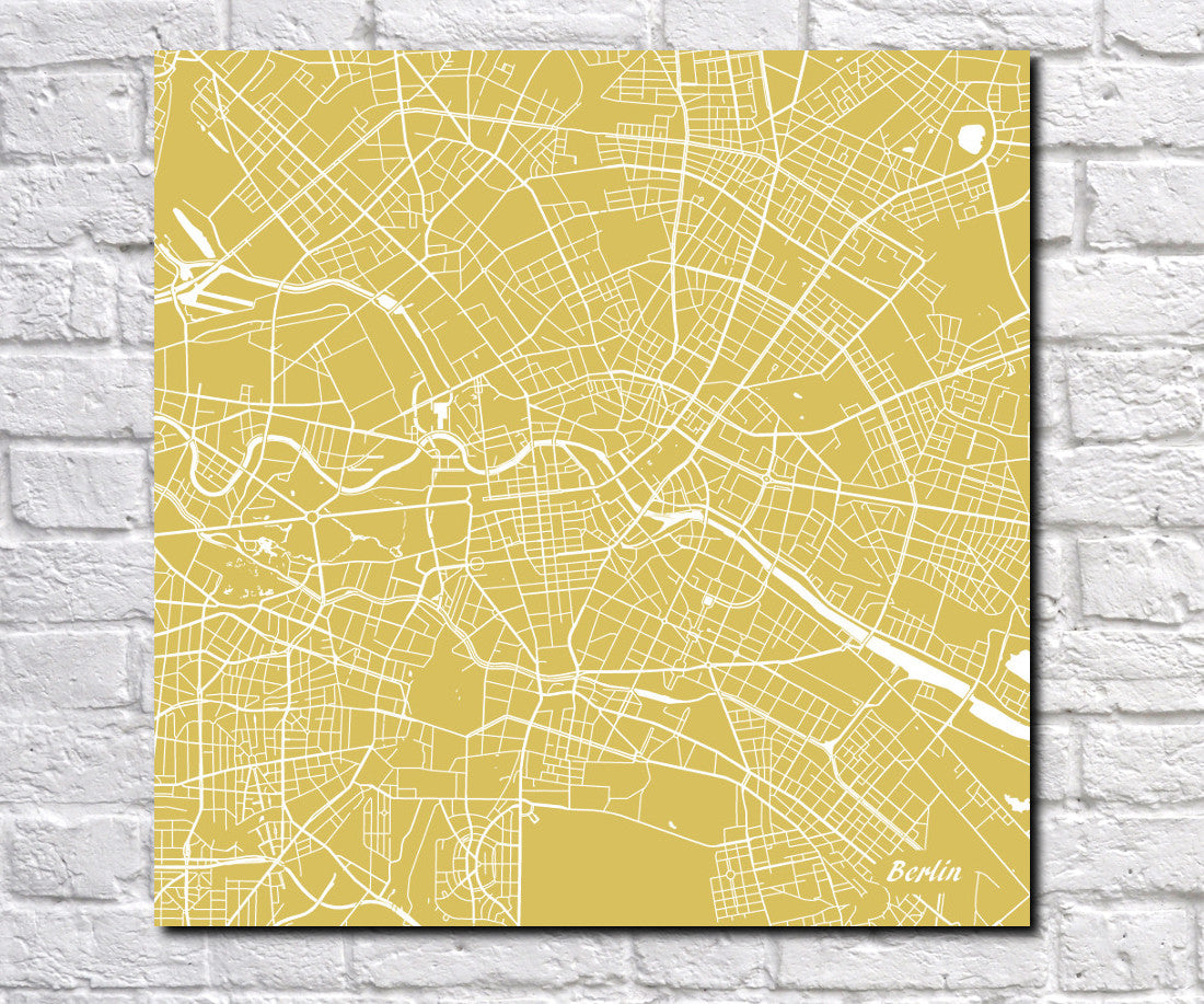 Berlin, Germany City Street Map Print Custom Wall Map