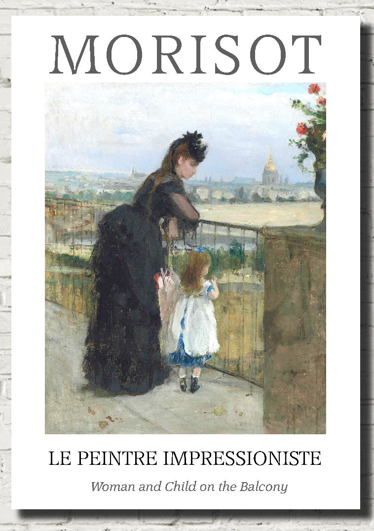 Berthe Morisot Exhibition Poster, Woman and Child on the Balcony