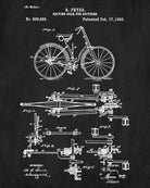 Vintage Bicycle Blueprint Cyclist Poster Cycling Patent Print