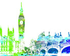 Big Ben London City Skyline Print Landscape Poster Feature Wall Art