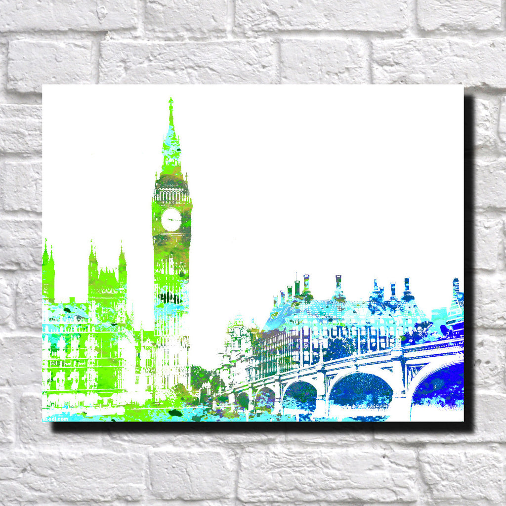 Big Ben London City Skyline Print Landscape Poster Feature Wall Art