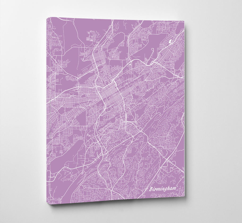 Birmingham Alabama City Street Map Print Custom Map - OnTrendAndFab