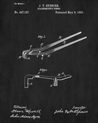 Blacksmith Tongs Patent Print Workshop Wall Art Blueprint Poster