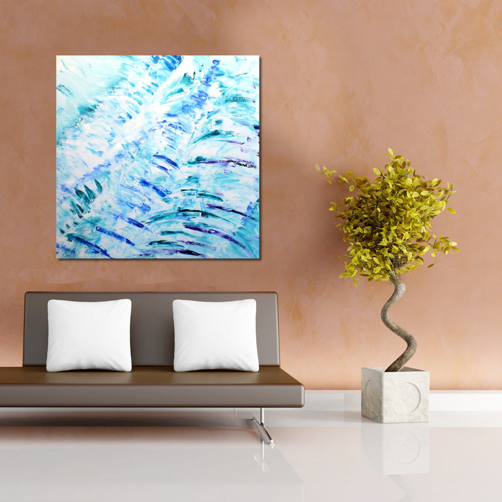 Original Painting James Lucas, Blue Waves Seascape Abstract