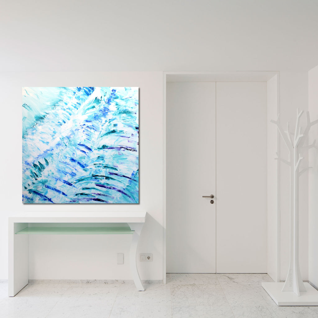 Original Painting James Lucas, Blue Waves Seascape Abstract