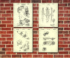 Board Sports Patent Prints Set 4 Sports Blueprint Posters