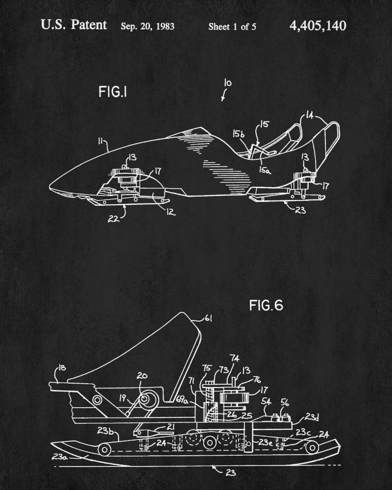 Bobsled Patent Print Olympic Winter Sports Poster