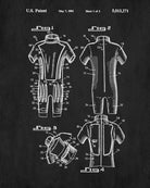 Body Surfing Suit Patent Print Wet Suit Blueprint Poster Wall Art