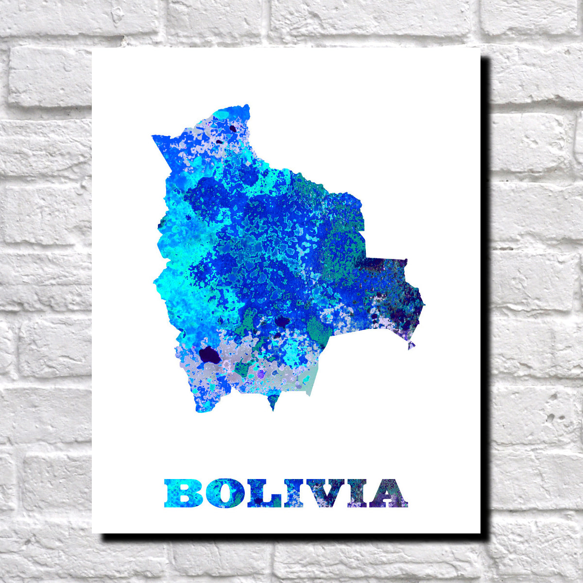 Bolivia Map Print Outline Wall Map of Bolivia