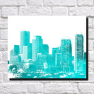 Boston City Skyline Print Landscape Poster Feature Wall Art