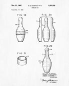 Bowling Pin Patent Print Sports Blueprint Art Poster - OnTrendAndFab