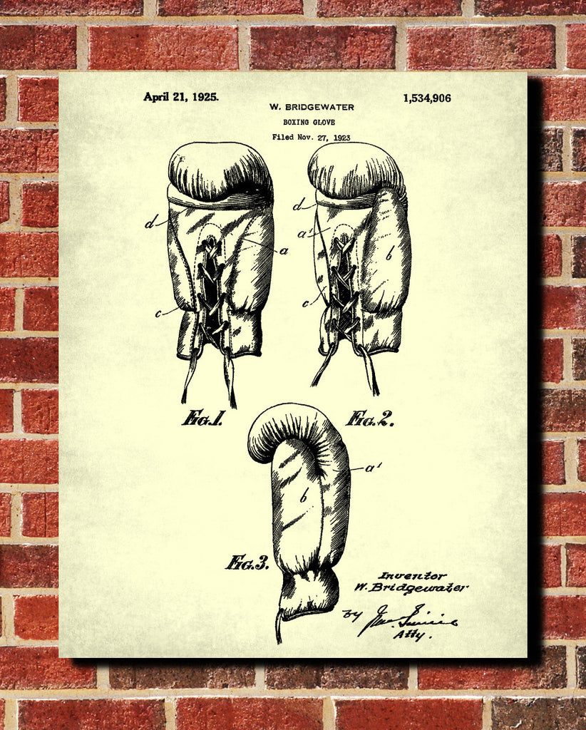 Boxing Glove Patent Print Sports Wall Art Poster - OnTrendAndFab
