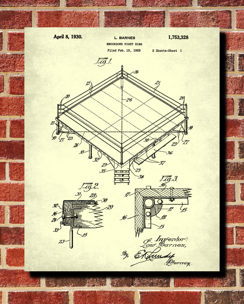 Boxing Ring Patent Print Sports Wall Art Poster - OnTrendAndFab