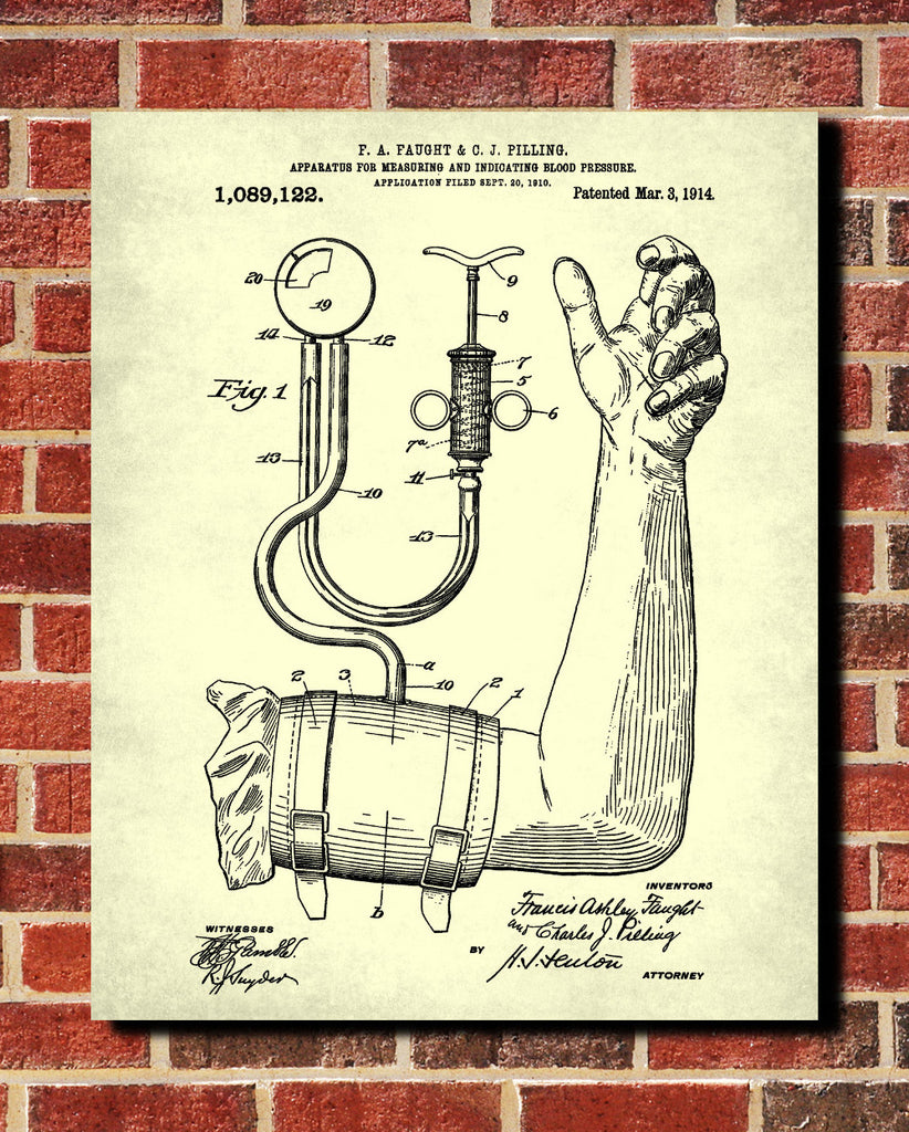 Blood Pressure Monitor Medical Patent Print Nursing poster - OnTrendAndFab