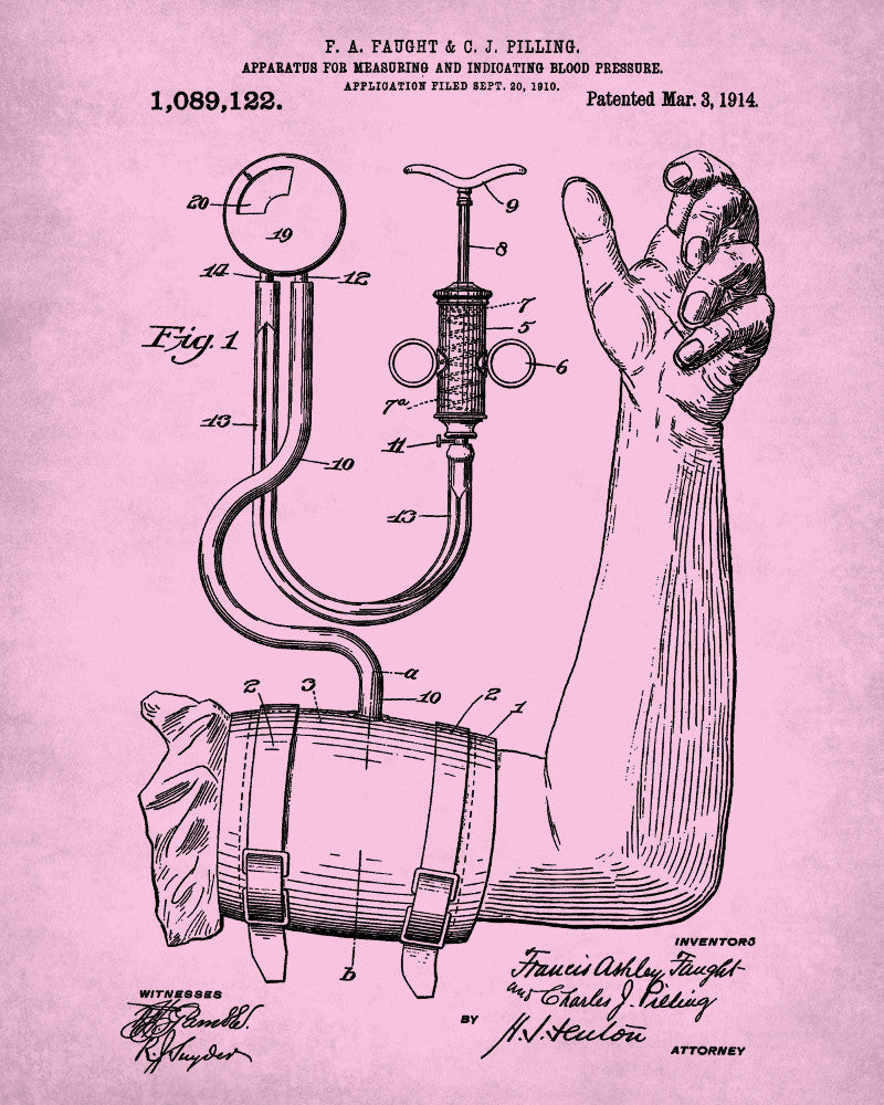 Blood Pressure Monitor Medical Patent Print Nursing poster - OnTrendAndFab