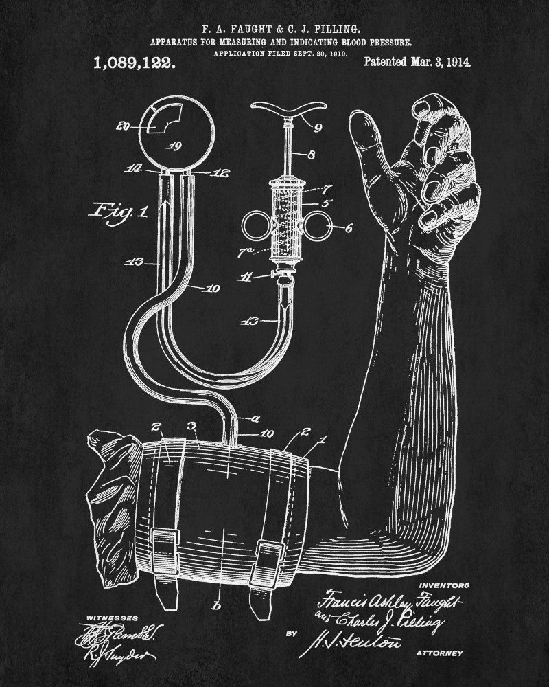 Blood Pressure Monitor Medical Patent Print Nursing poster - OnTrendAndFab