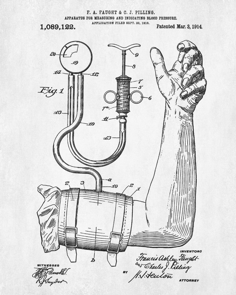 Blood Pressure Monitor Medical Patent Print Nursing poster - OnTrendAndFab