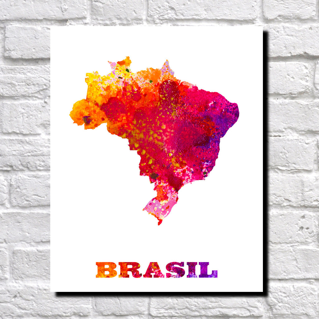 Brazil Map Print Outline Wall Map of Brazil