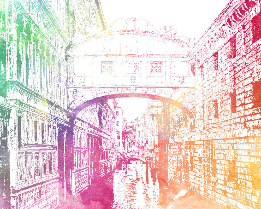 Bridge of Sighs City Skyline Print Landscape Poster Feature Wall Art