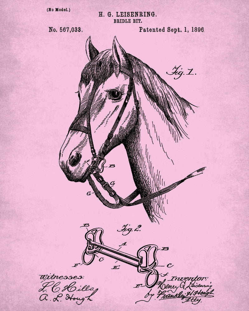 Bridle Bit Patent Print Horse Poster Equestrian Blueprint - OnTrendAndFab