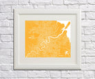 Brisbane City Street Map Print Modern Art Poster