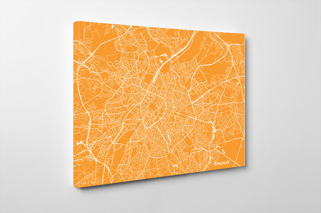 Brussels City Street Map Print Custom Map Poster - OnTrendAndFab