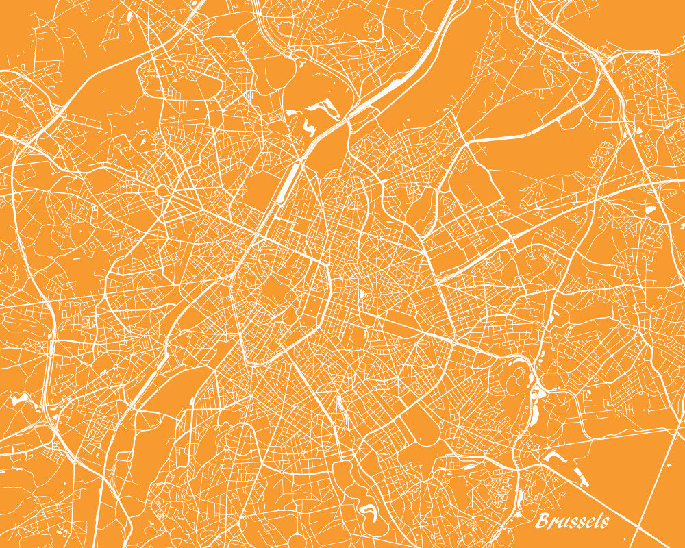 Brussels City Street Map Print Custom Map Poster - OnTrendAndFab