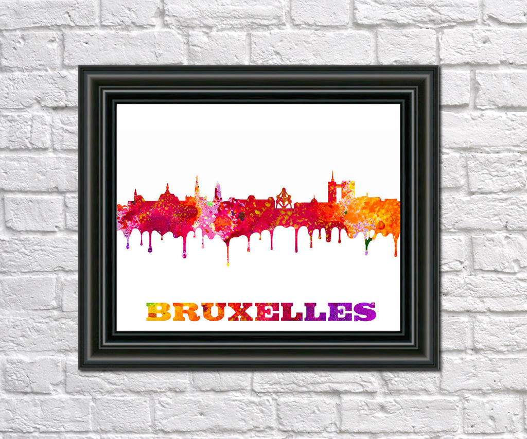 Brussels Print City Skyline Wall Art Poster Belgium - OnTrendAndFab