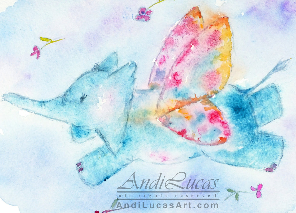Butterfly Elephant Children's Nursery Wall Art Print - OnTrendAndFab