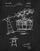 Cable Car Patent Print Skiing Poster Cabin Decor