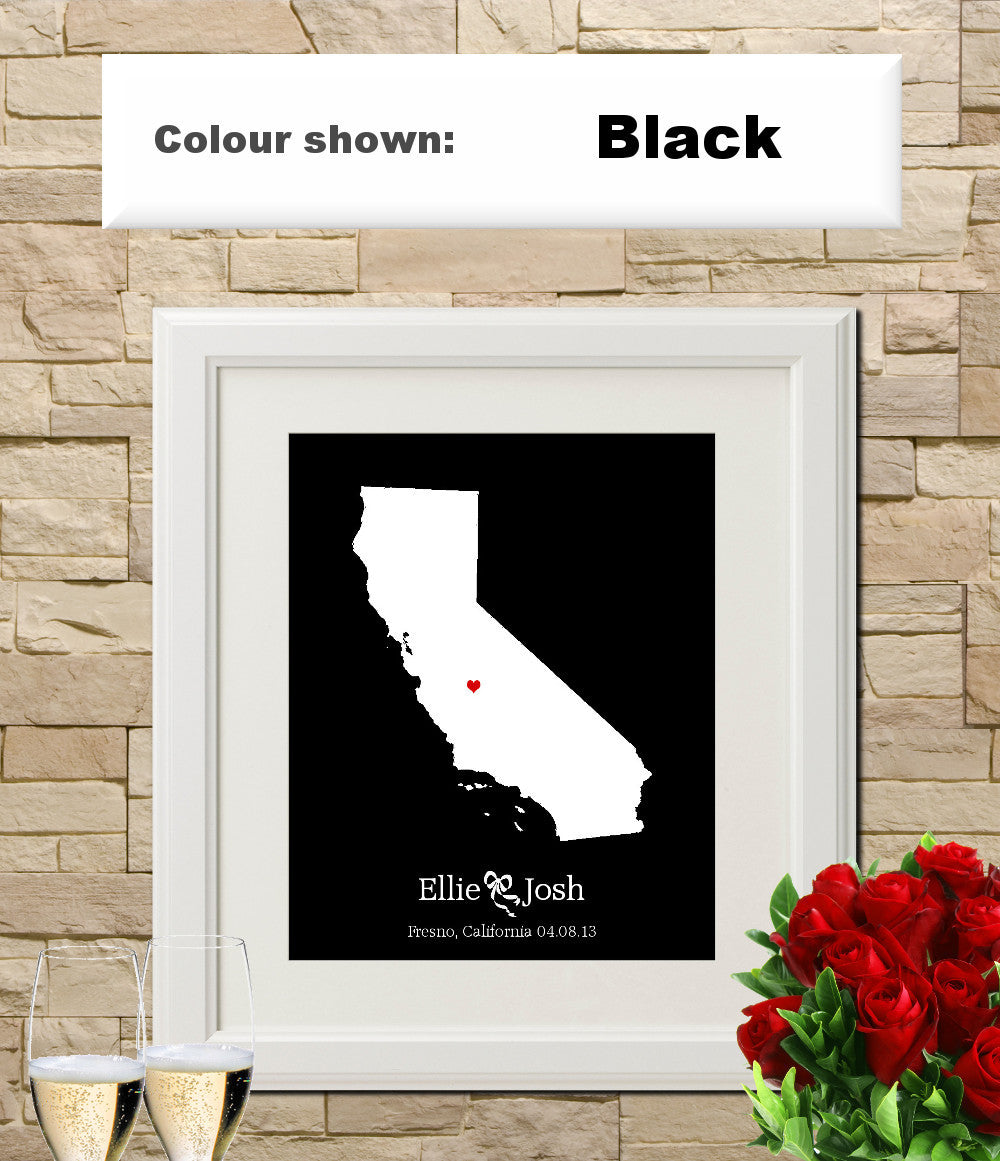 California Custom Wedding Engagement Art Print