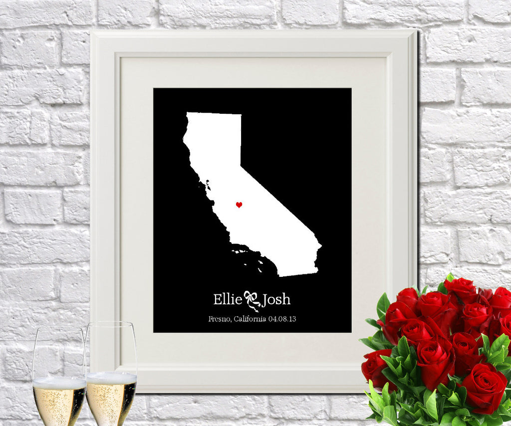 California Custom Wedding Engagement Art Print