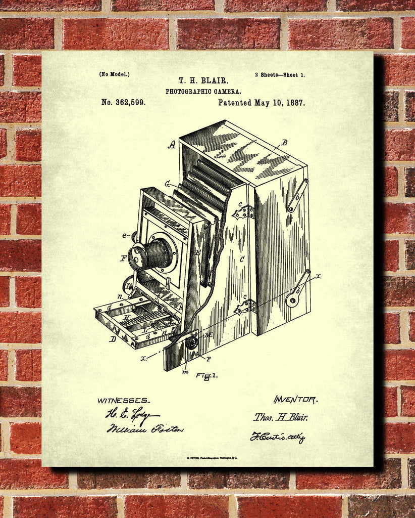 Camera Blueprint Photography Patent Art Photographer Poster - OnTrendAndFab