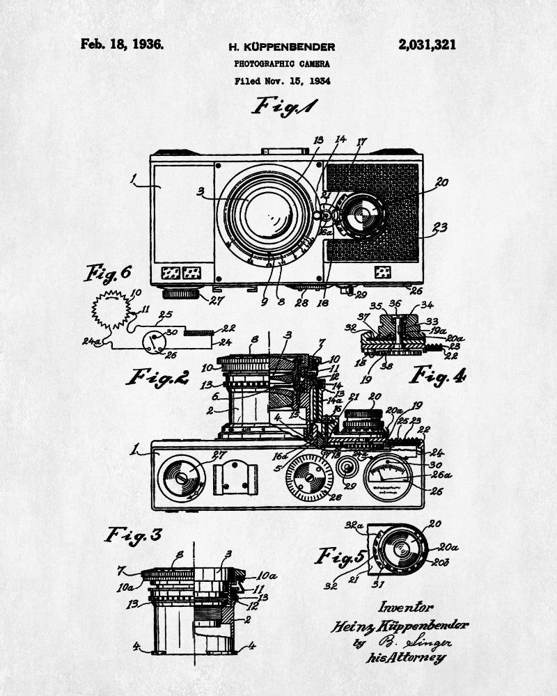 Camera Blueprint Art Photographer Poster Photography Patent Print - OnTrendAndFab