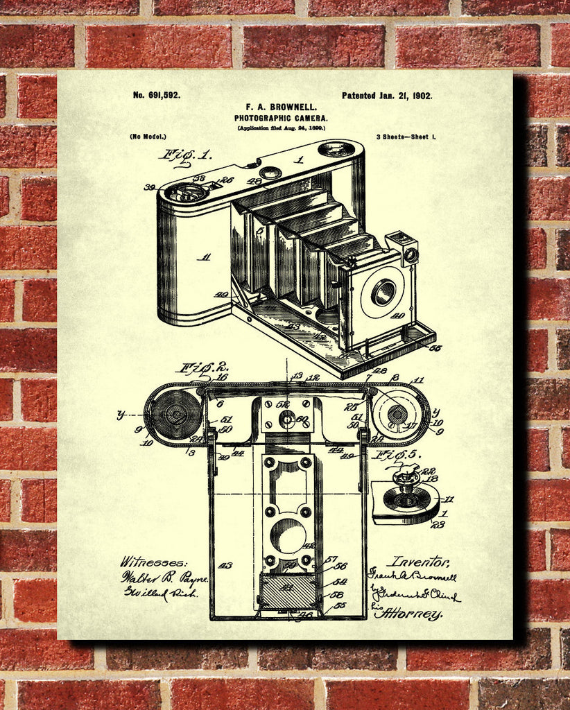 Camera Blueprint Art Photography Patent Print Photographer Poster - OnTrendAndFab