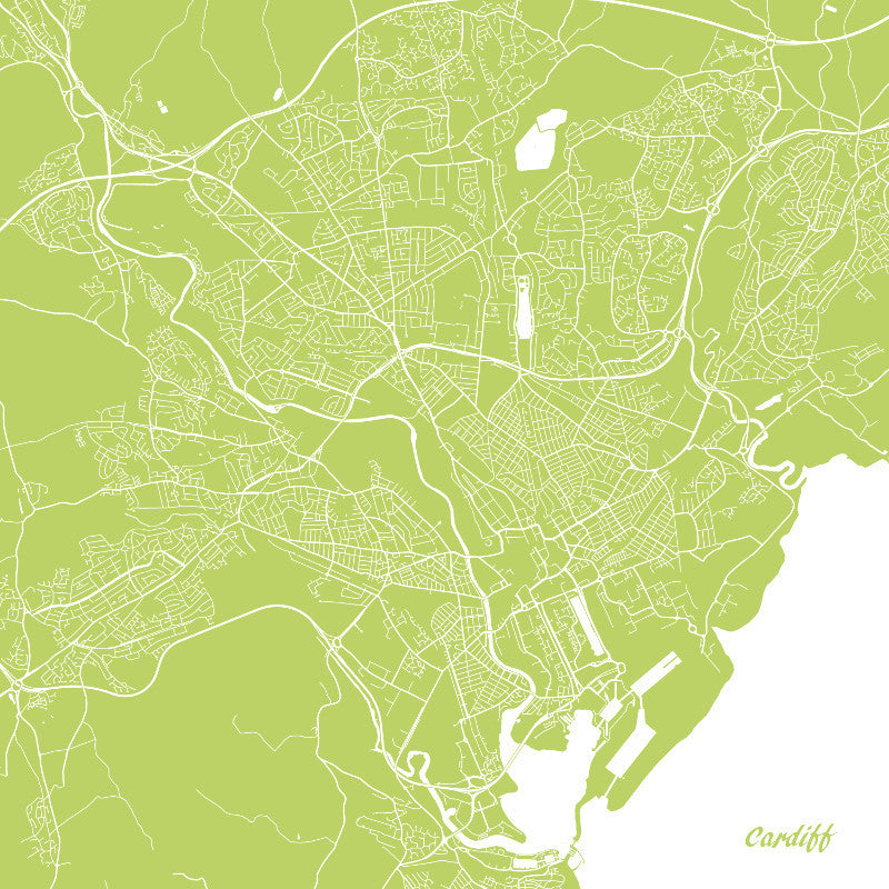 Cardiff City Street Map Print Custom Wall Map – GalleryThane