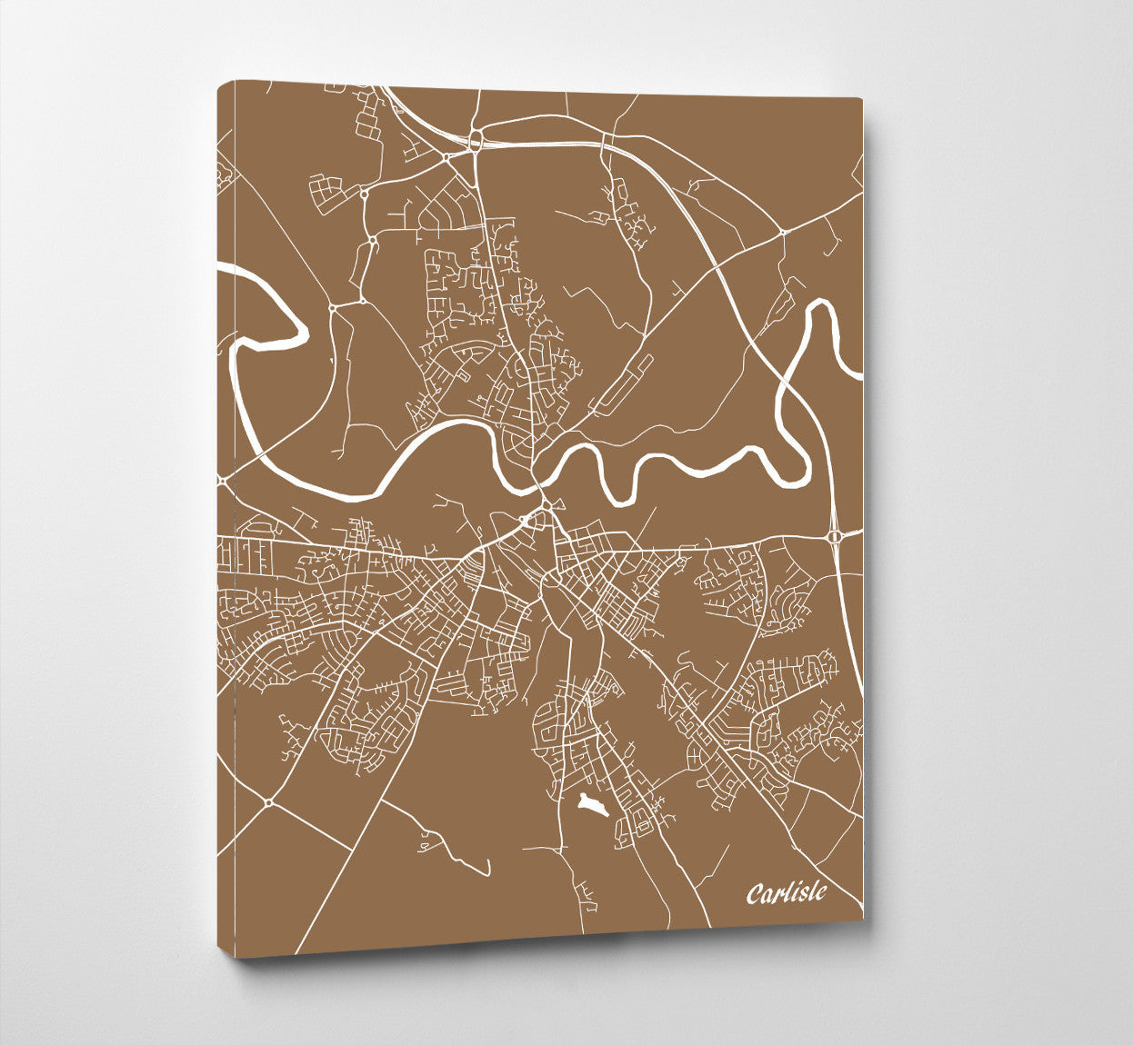 Carlisle City Street Map Print Feature Wall Art Poster