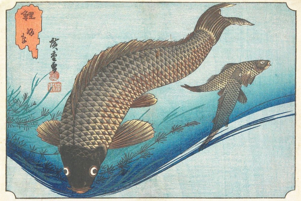 Fish Print Carp Andō Hiroshige, Japanese Art