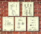 Carpenters Tools Patent Prints Set 5 Woodworking Posters