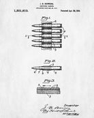 Gun Ammunition Blueprint Cartridge Patent Print Firearm Poster - OnTrendAndFab