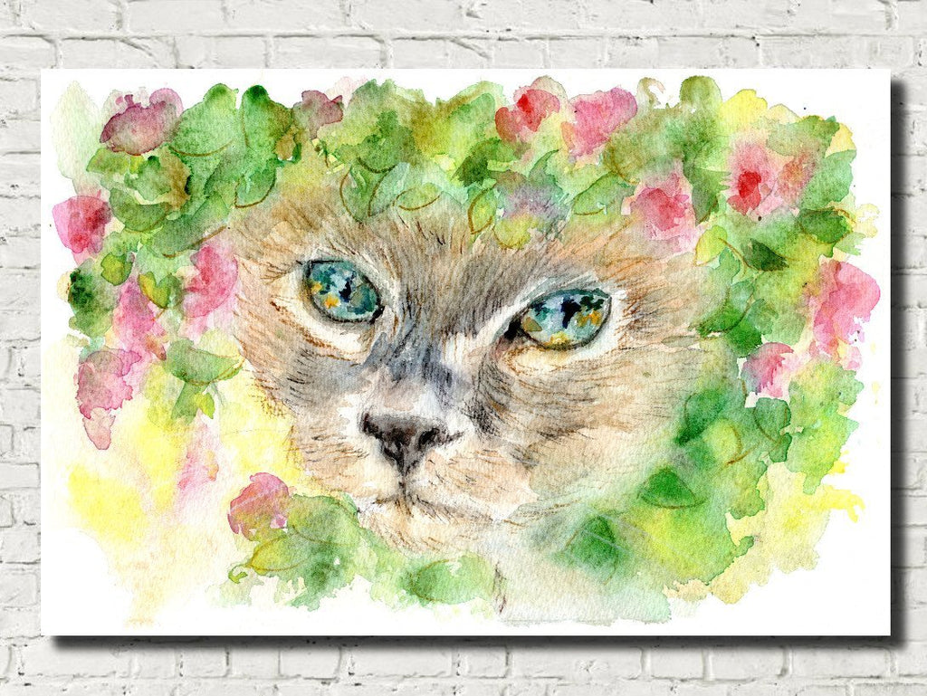 Siamese Cat Watercolour Print, Andi Lucas Wildlife Art