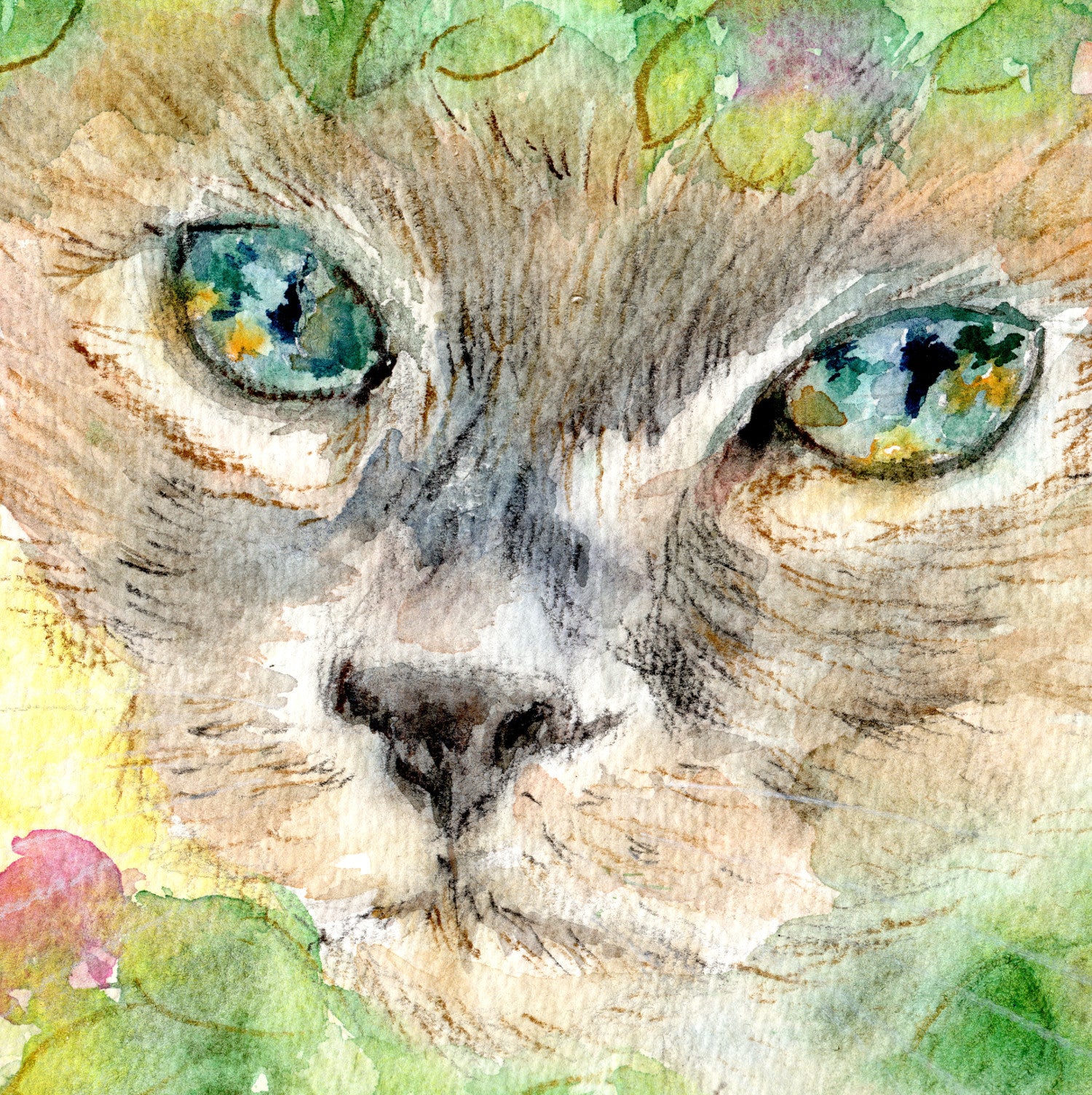 Siamese Cat Watercolor Painting Cat Painting Framed Original by Andi Lucas