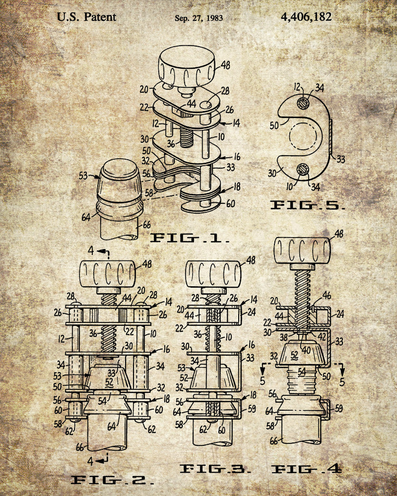 Champagne Cork Remover Patent Print Bar Art Cafe Poster - OnTrendAndFab