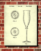 Champagne Flutes Glass Patent Print Bar Art Cafe Poster - OnTrendAndFab