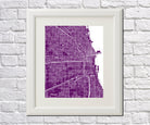 Chicago City Street Map Print Modern Art Poster