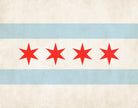 Chicago Illinois City Flag Print