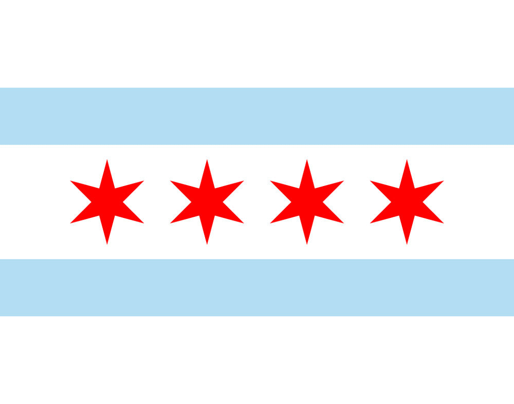 Chicago Illinois City Flag Print